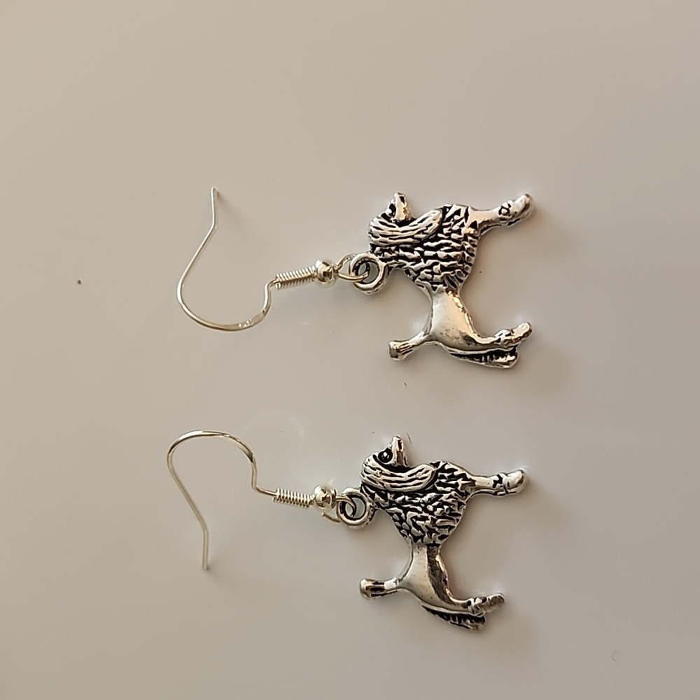 Afghan Hound Earrings 925S Post ER